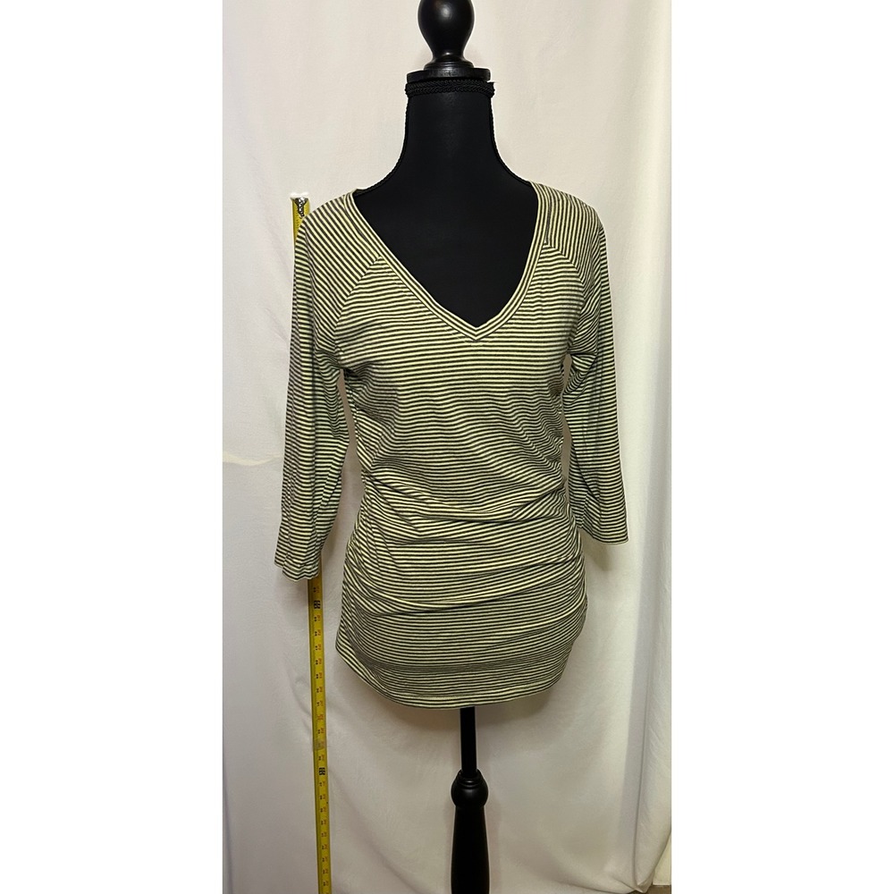 Sundance Women's Striped V-Neck 3/4 Sleeve Top‎ XS
